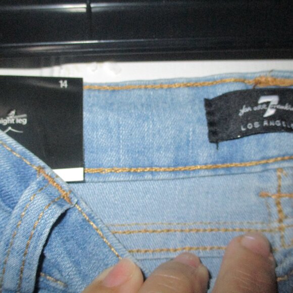 7 FOR ALL MANKIND SLIMMY Boys Size 14 Light Wash Stretch Denim Jeans - Picture 9 of 11